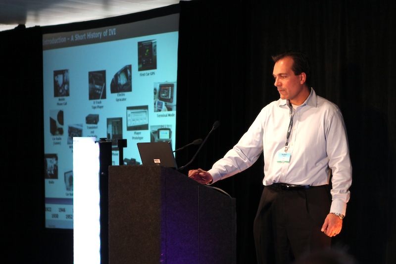 Rudolf Streif speaking at the MeeGo Conference IVI work group