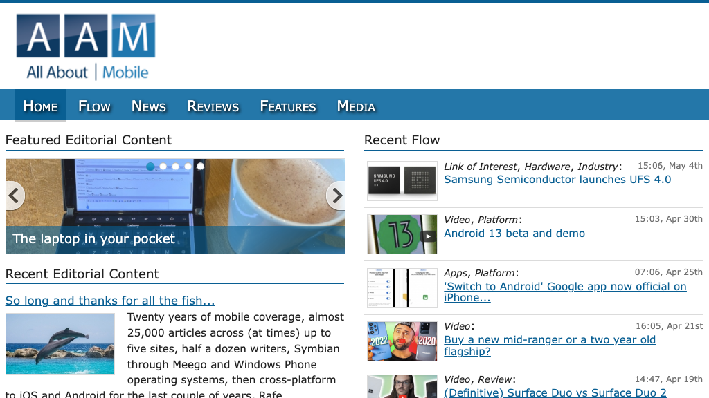 All About Mobile homepage